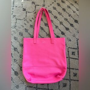 Freshly Picked Neon Pink Leather Tote- Discontinued